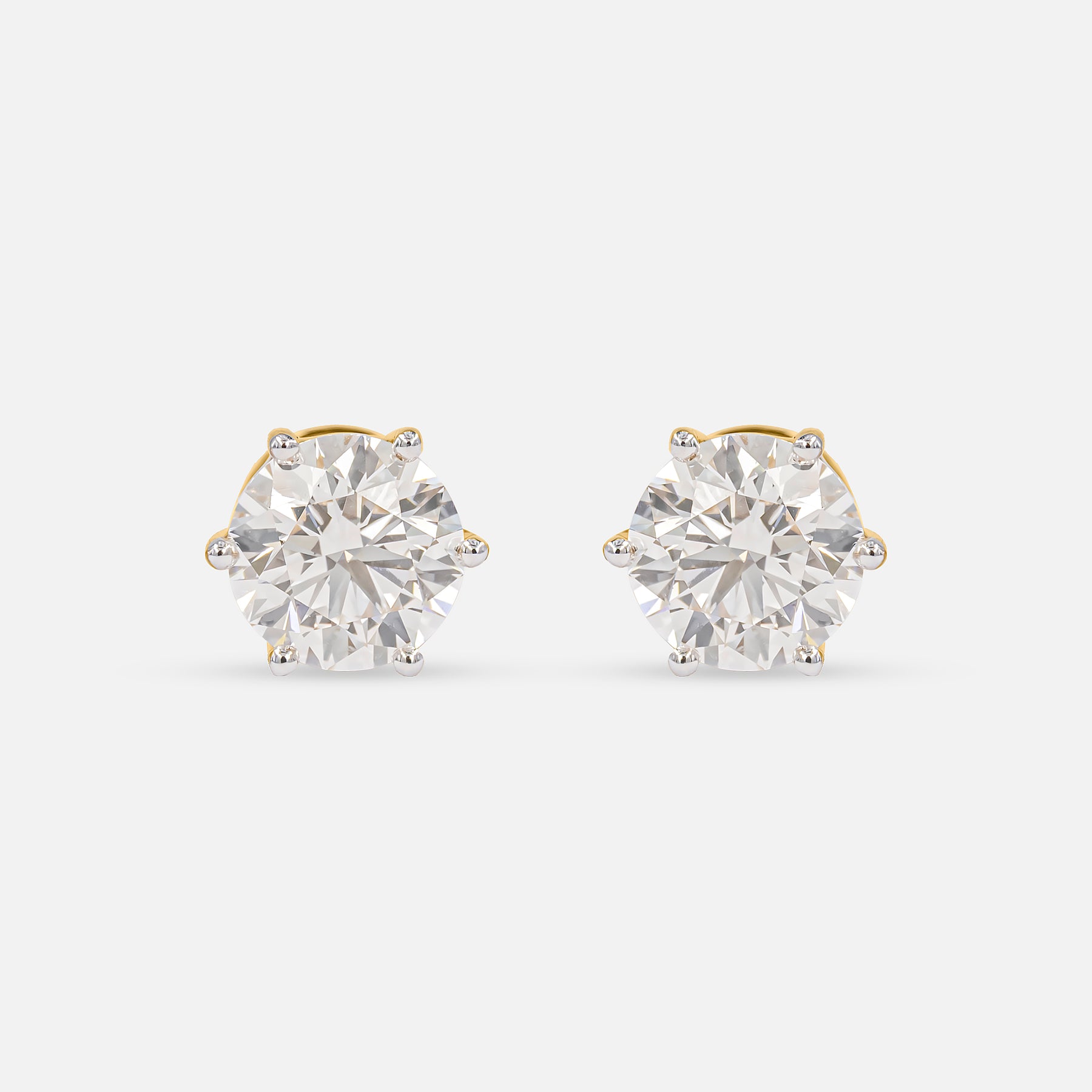 4Ct Classic Diamond Stud 14K White Gold