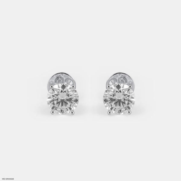 30 Cent Classic Diamond Stud Earrings 14K White Gold