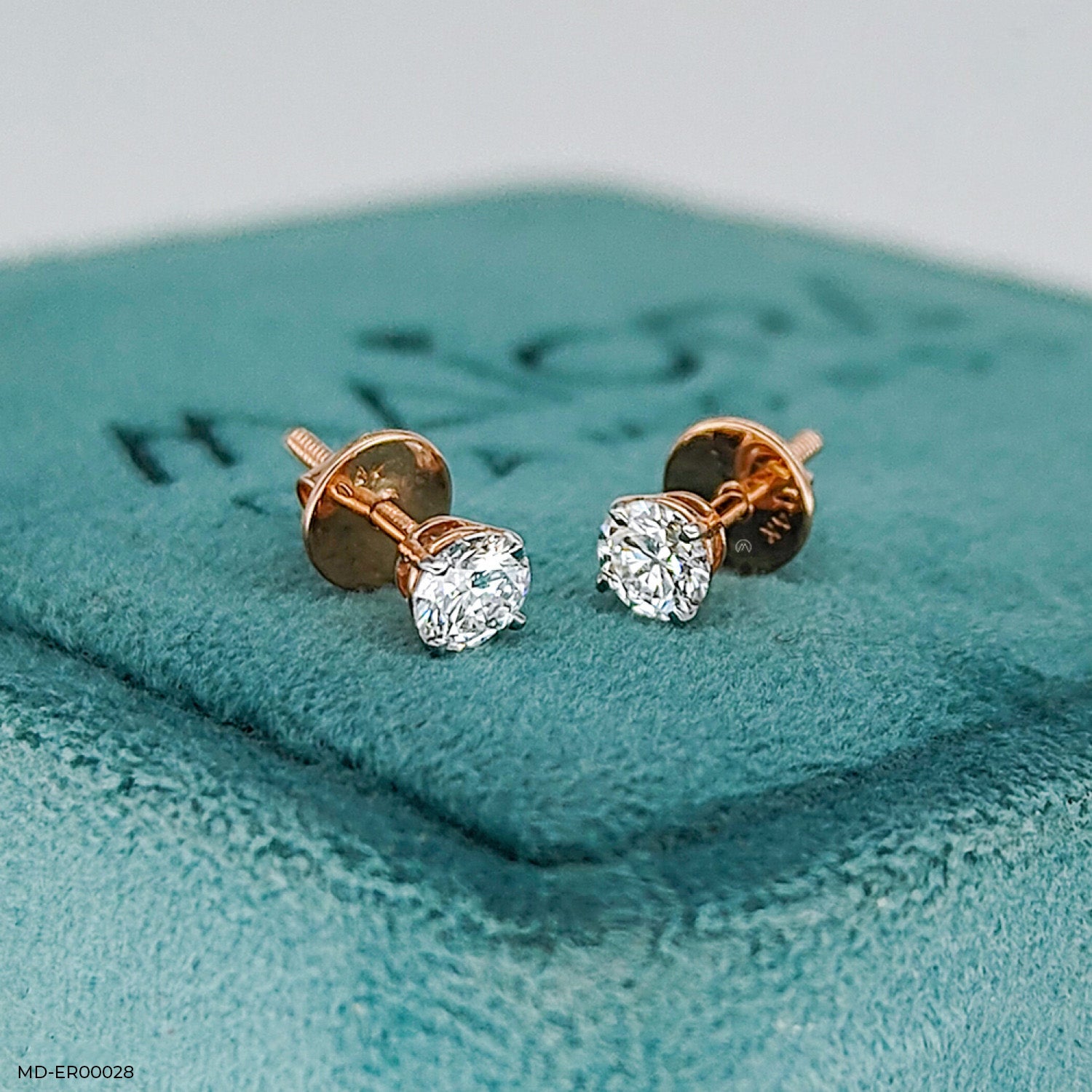 30 Cent Classic Diamond Stud Earrings 9K Rose Gold