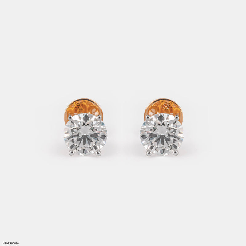 30 Cent Classic Diamond Stud Earrings 14K Rose Gold