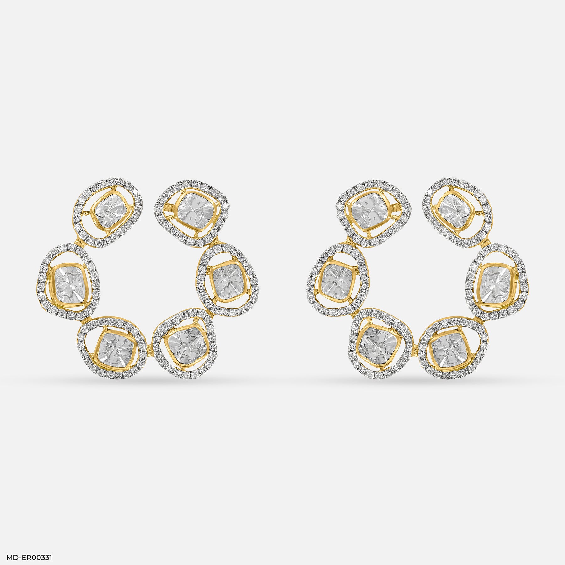 1.5 Carat Magnolia Lab Diamond Hoops 14K Yellow Gold