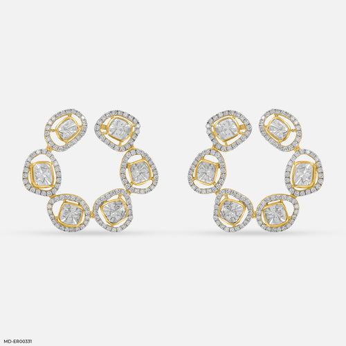 1.5 Carat Magnolia Lab Diamond Hoops 14K Yellow Gold