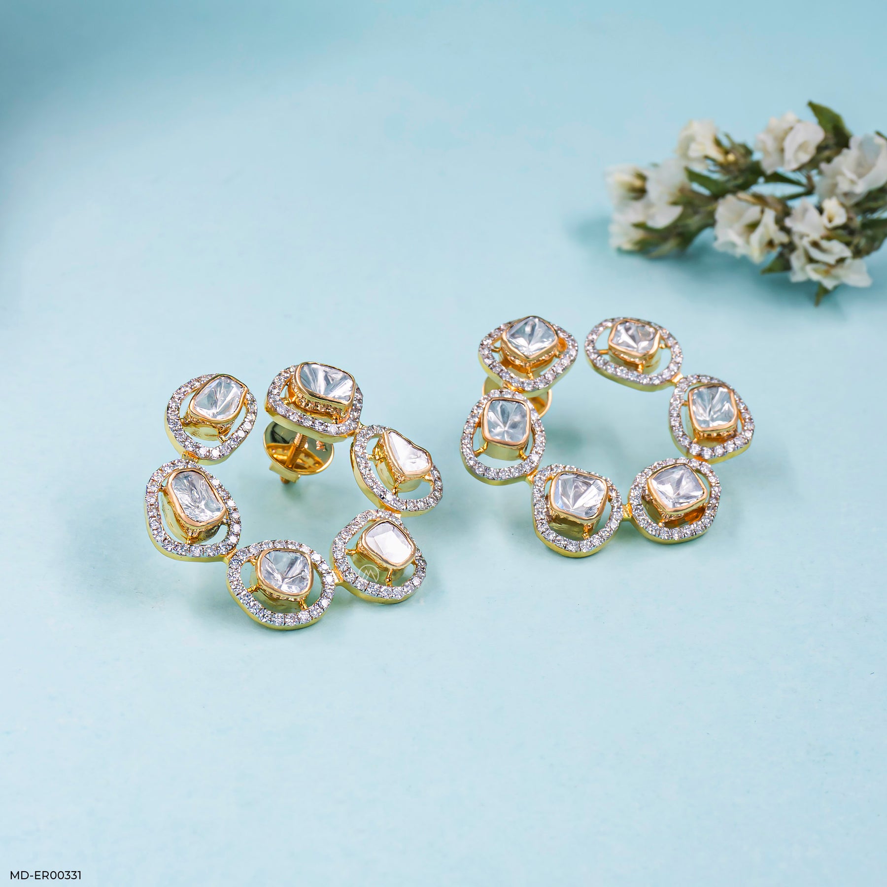 1.5 Carat Magnolia Lab Diamond Hoops 14K Yellow Gold