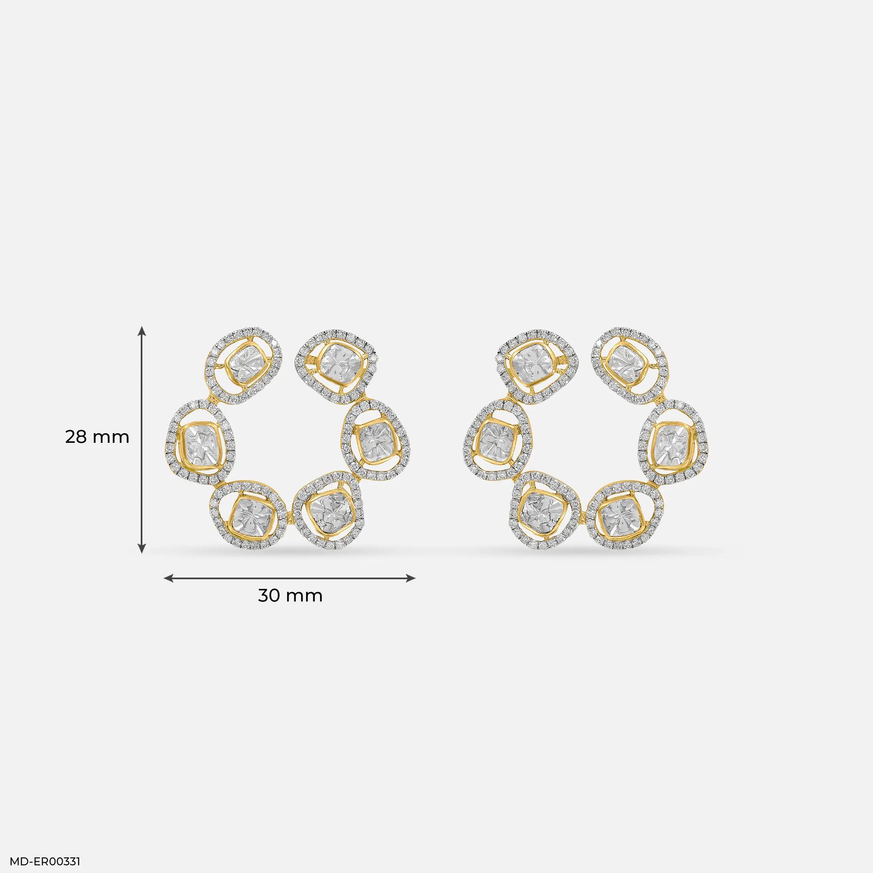 1.5 Carat Magnolia Lab Diamond Hoops 14K Yellow Gold