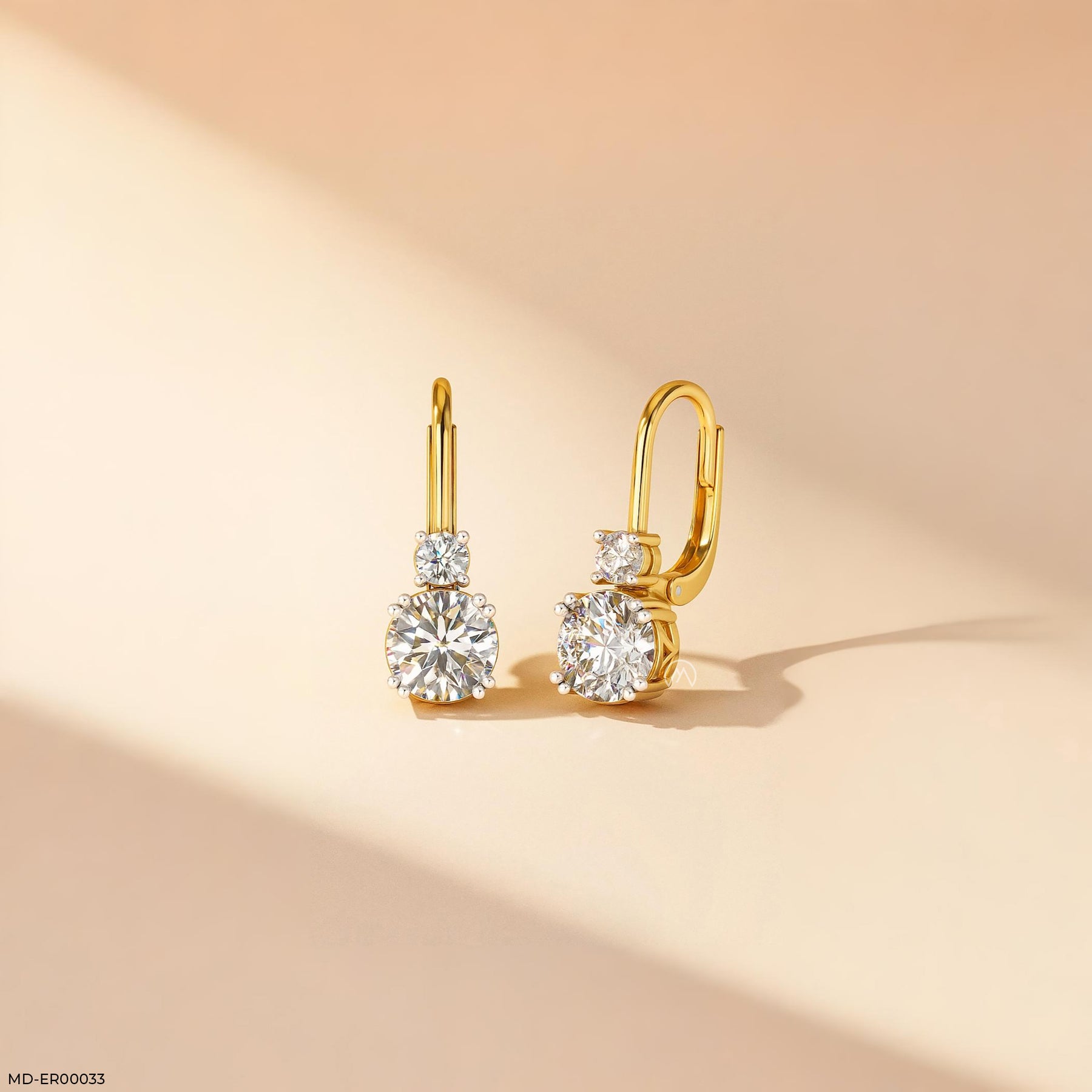 The Diamond Duo Earrings 18K Yellow Gold