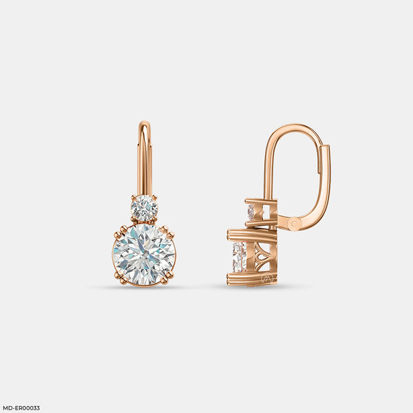 The Diamond Duo Earrings 14K Rose Gold