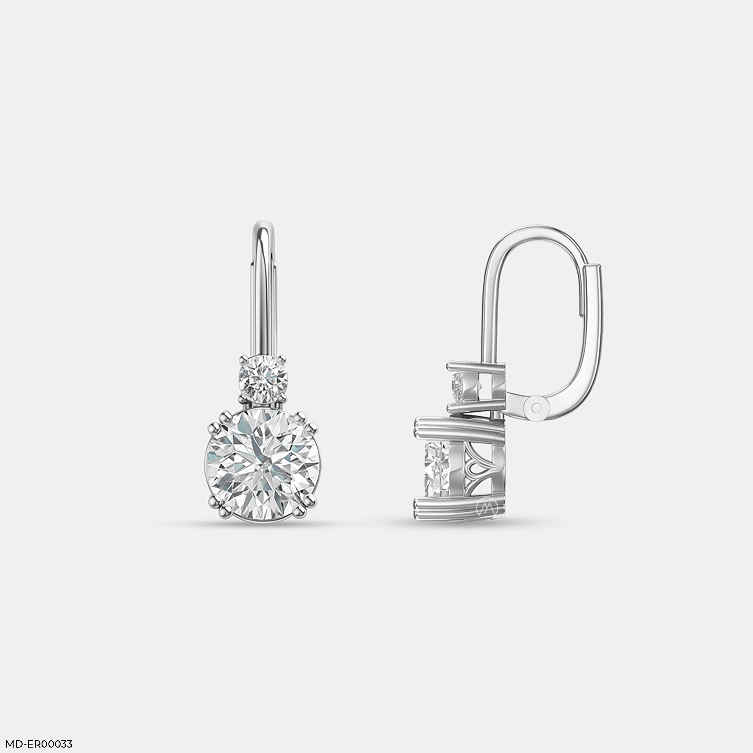 The Diamond Duo Earrings 14K White Gold