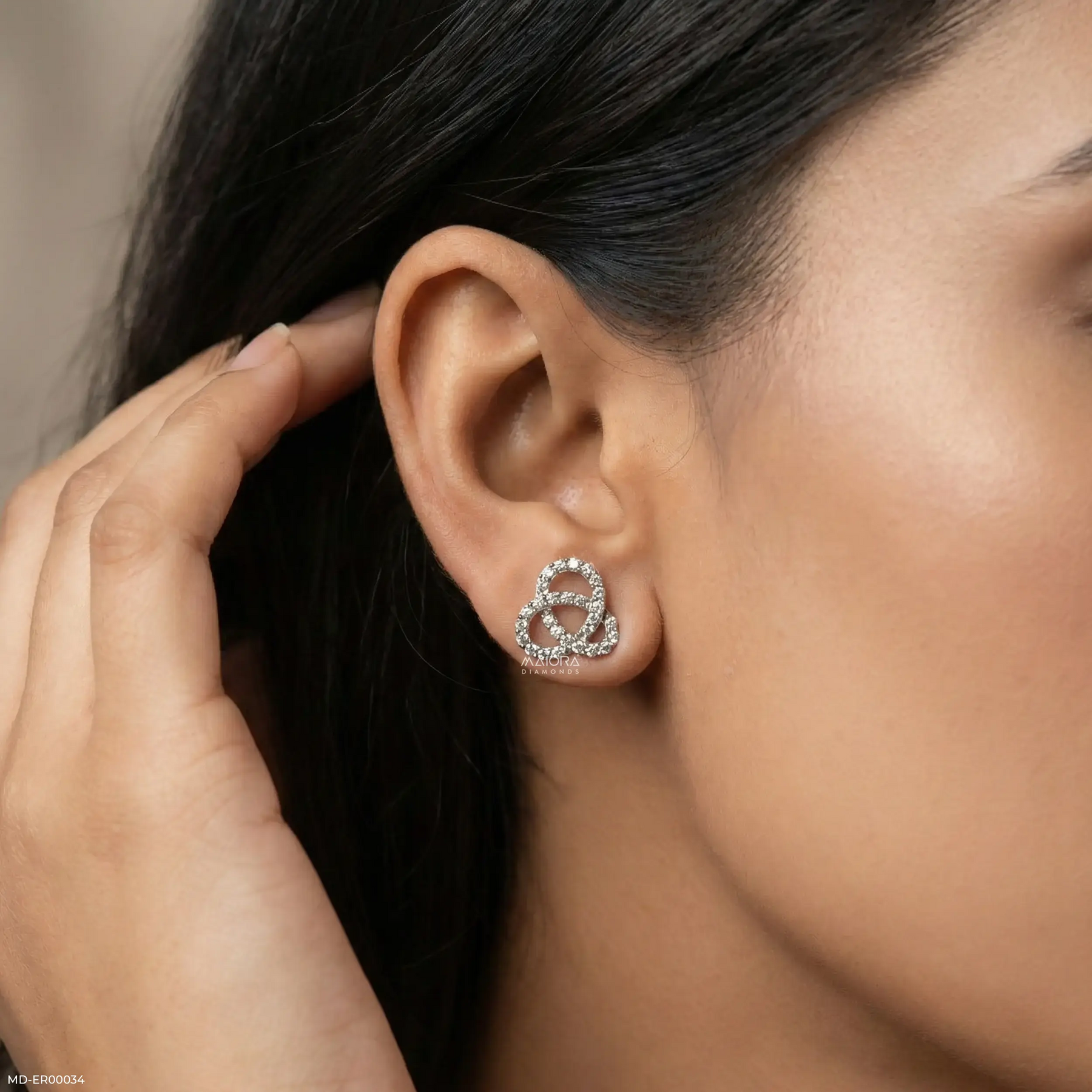 Scatter Waltz Bloom Diamond Earrings 14K White Gold