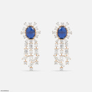 Luxe Dainty Blue Diamond Earrings 9K Rose Gold