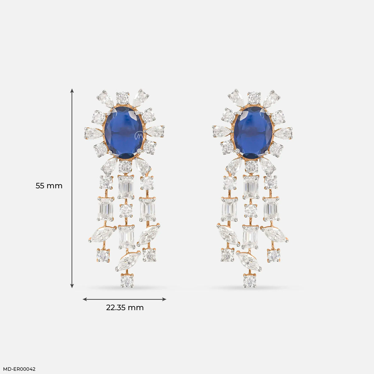 Luxe Dainty Blue Diamond Earrings