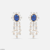 Luxe Dainty Blue Diamond Earrings 9K Yellow Gold