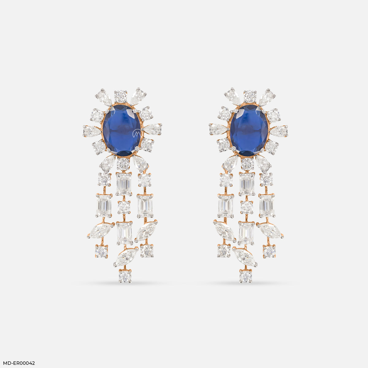 Luxe Dainty Blue Diamond Earrings