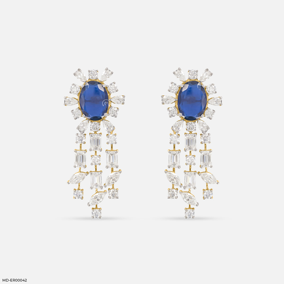 Luxe Dainty Blue Diamond Earrings