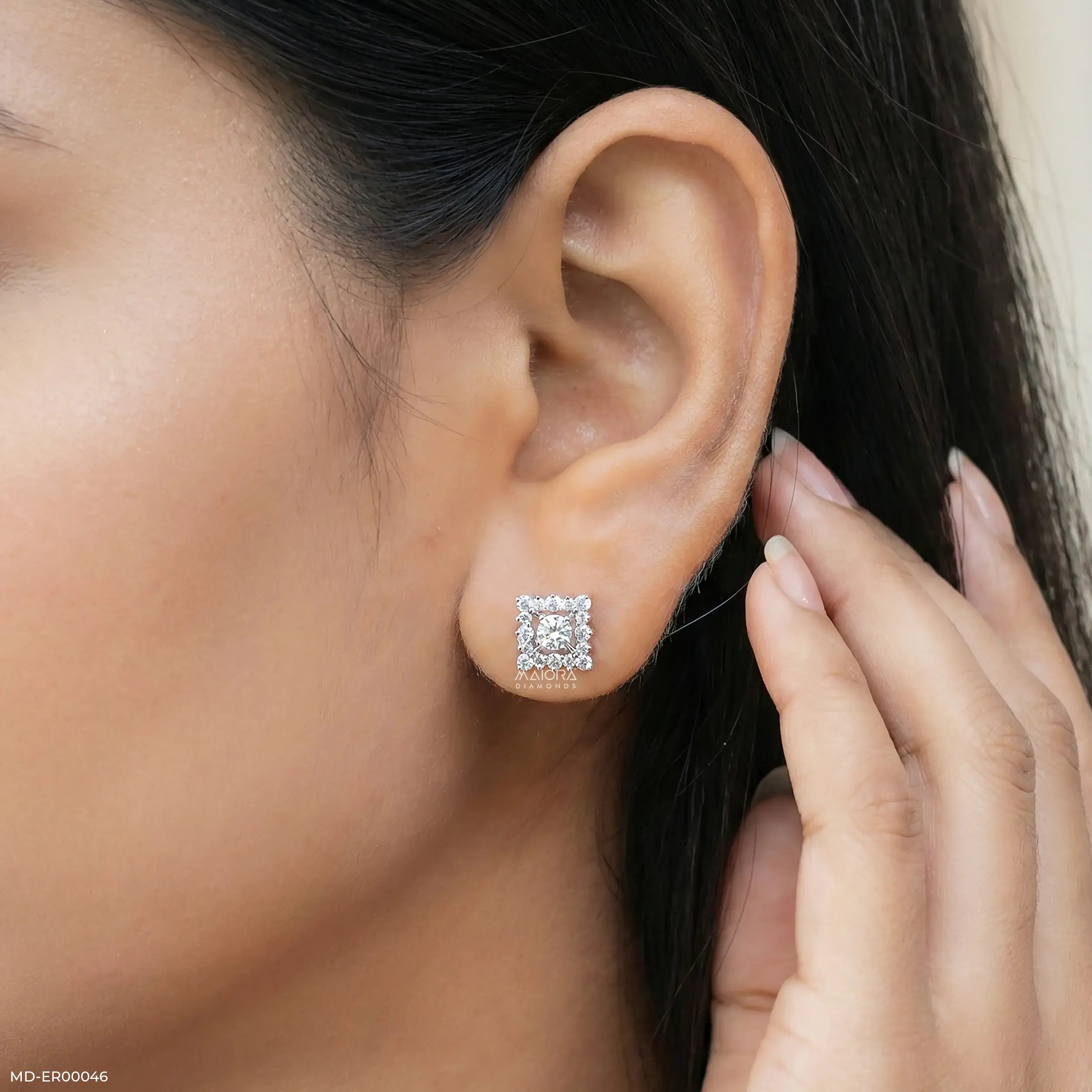 0.20 Carat SquarePop Earrings 14K Rose Gold