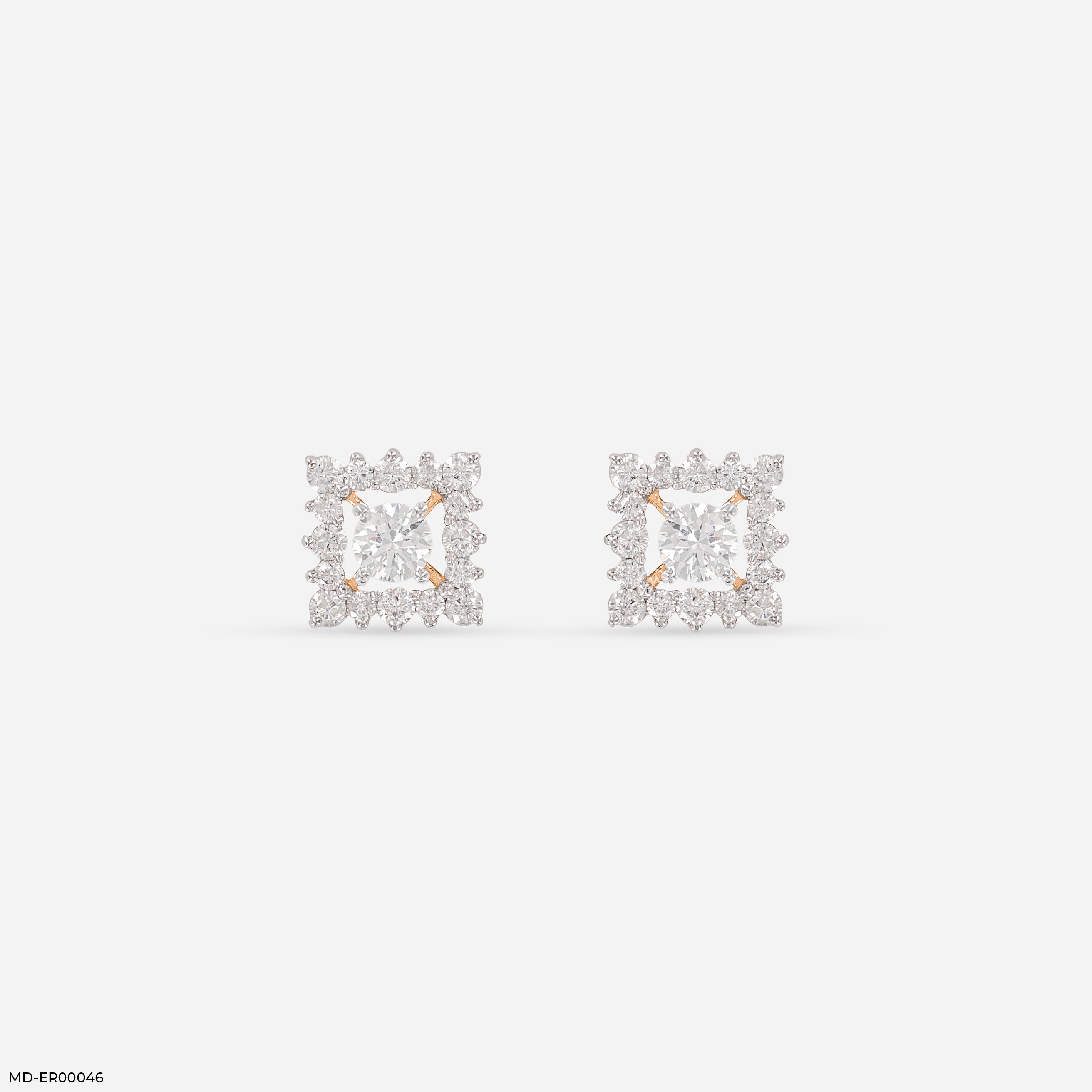 0.20 Carat SquarePop Earrings 14K Rose Gold