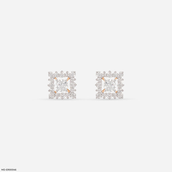 0.20 Carat SquarePop Earrings 14K Rose Gold