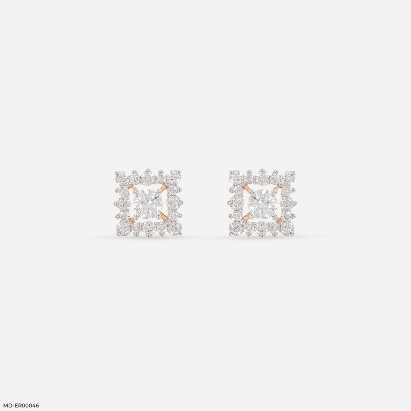 0.20 Carat SquarePop Earrings 18K White Gold