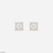 0.20 Carat SquarePop Earrings 14K White Gold