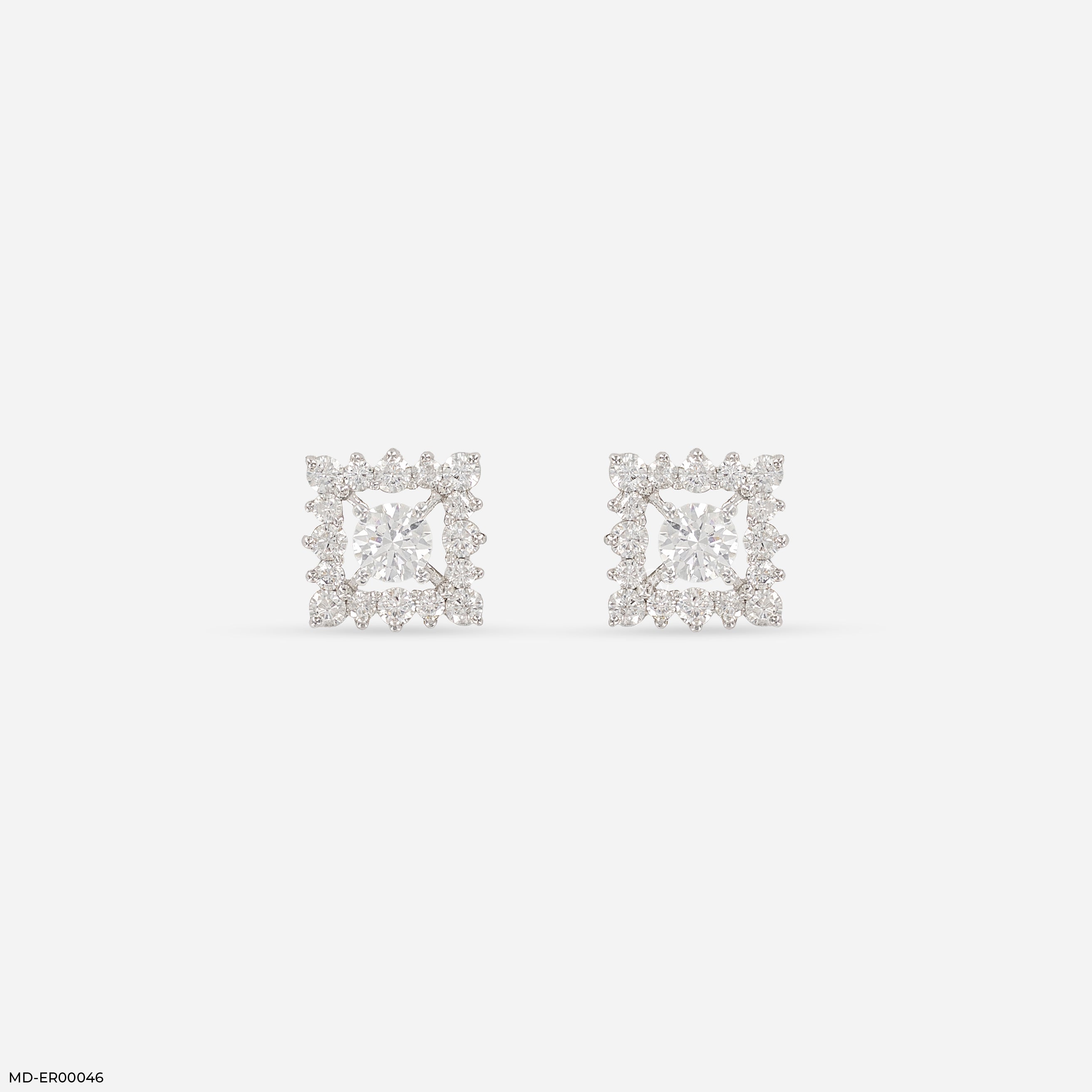 0.20 Carat SquarePop Earrings 14K White Gold