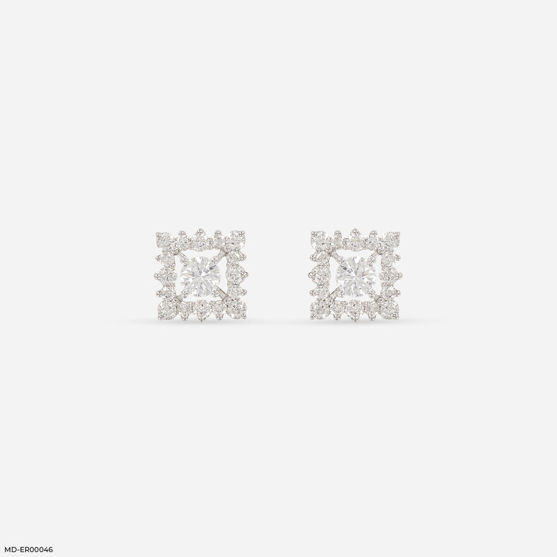 0.20 Carat SquarePop Earrings 18K White Gold