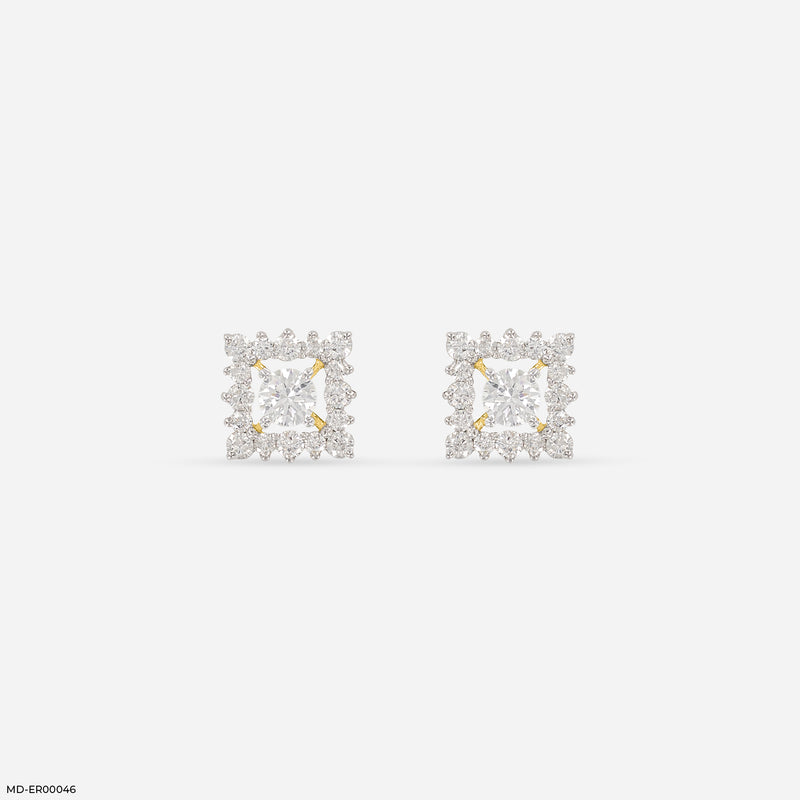 0.20 Carat SquarePop Earrings 18K White Gold