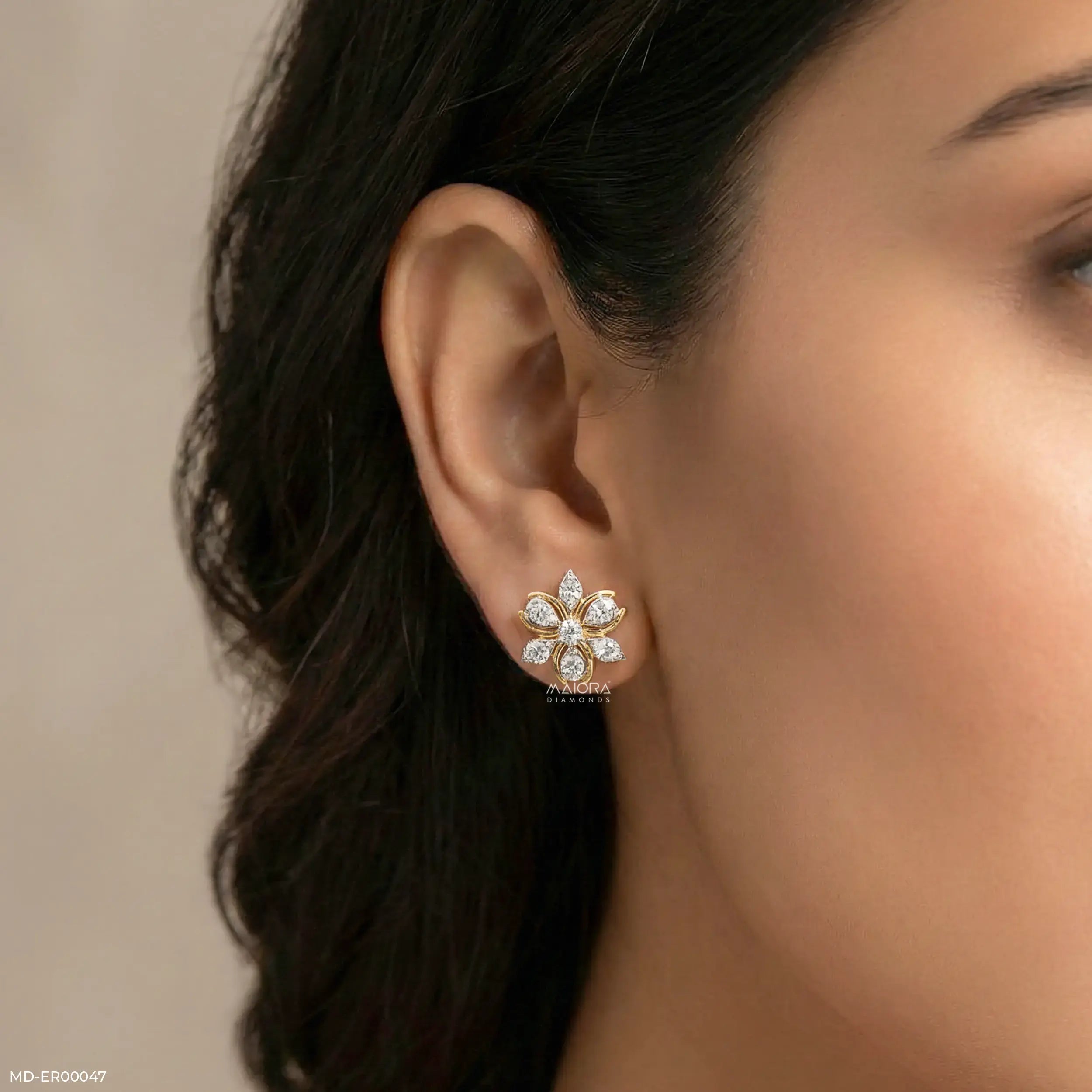 Blossom Earrings 9K Yellow Gold