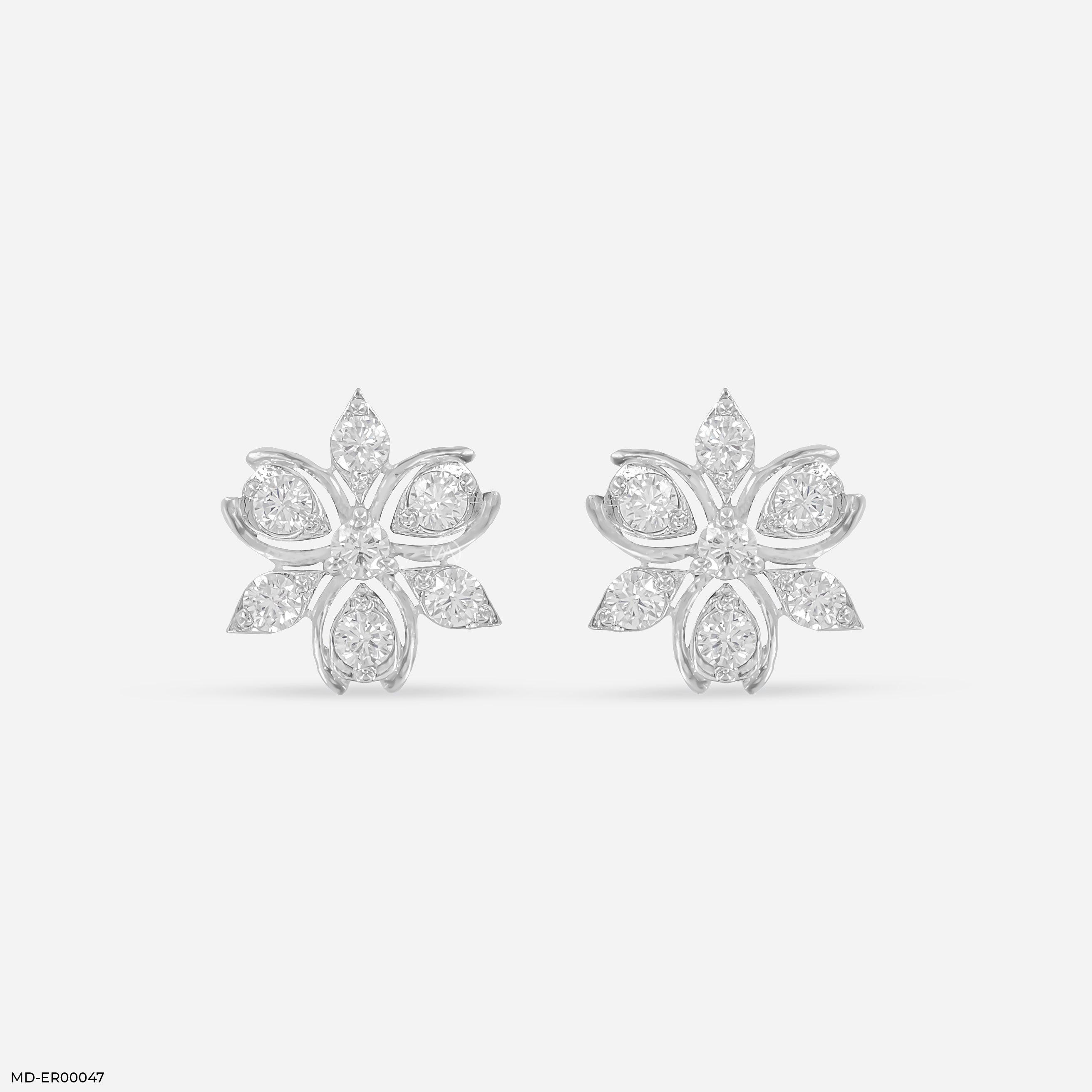 Blossom Earrings 14K White Gold