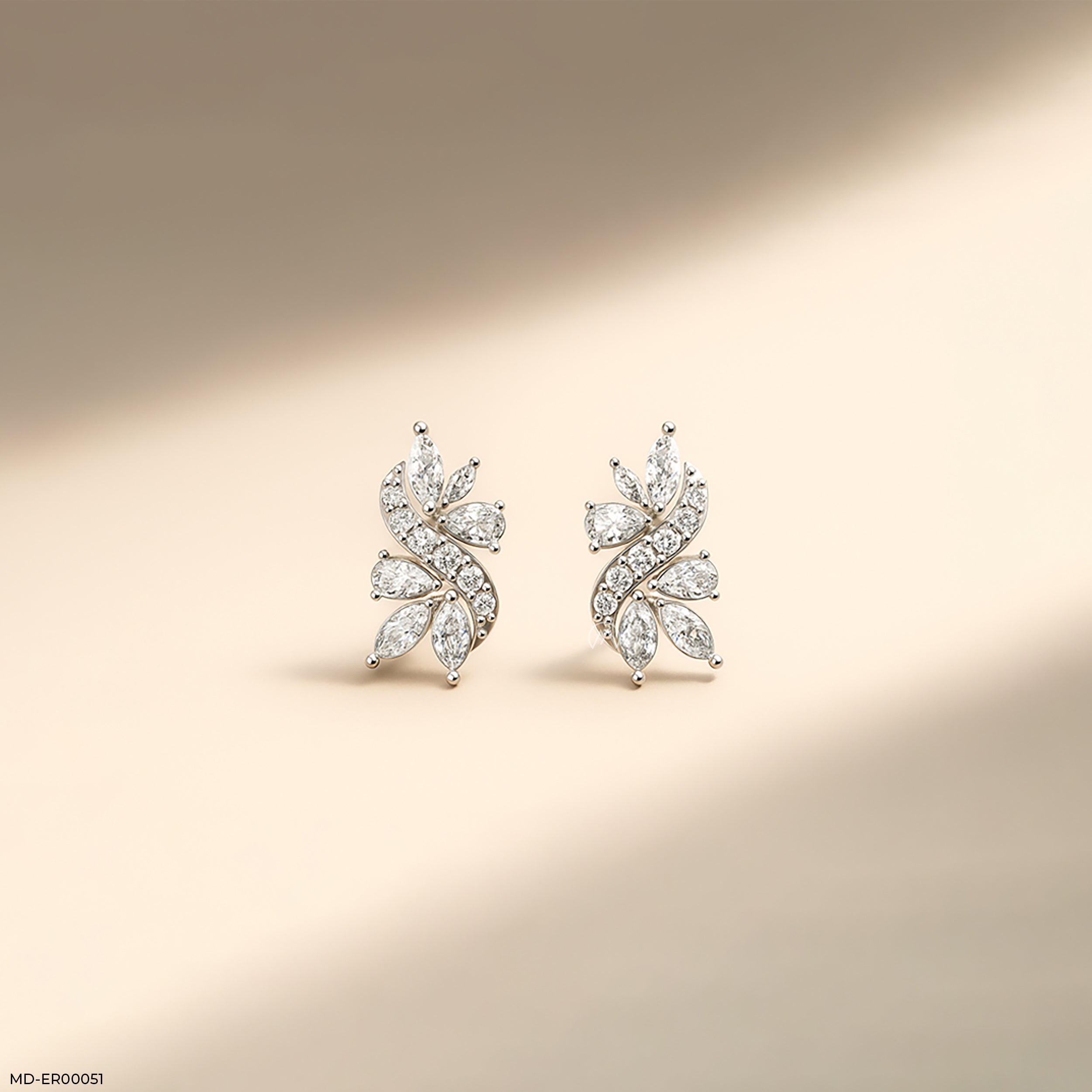 The Marquise Petal Earrings 9K Rose Gold