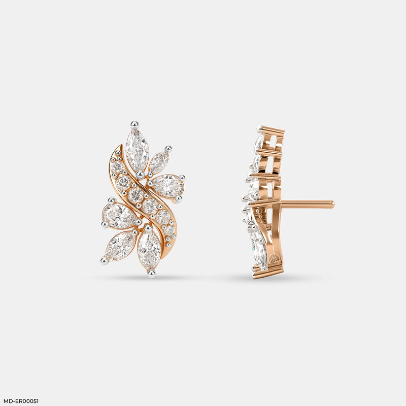 The Marquise Petal Earrings 14K Yellow Gold