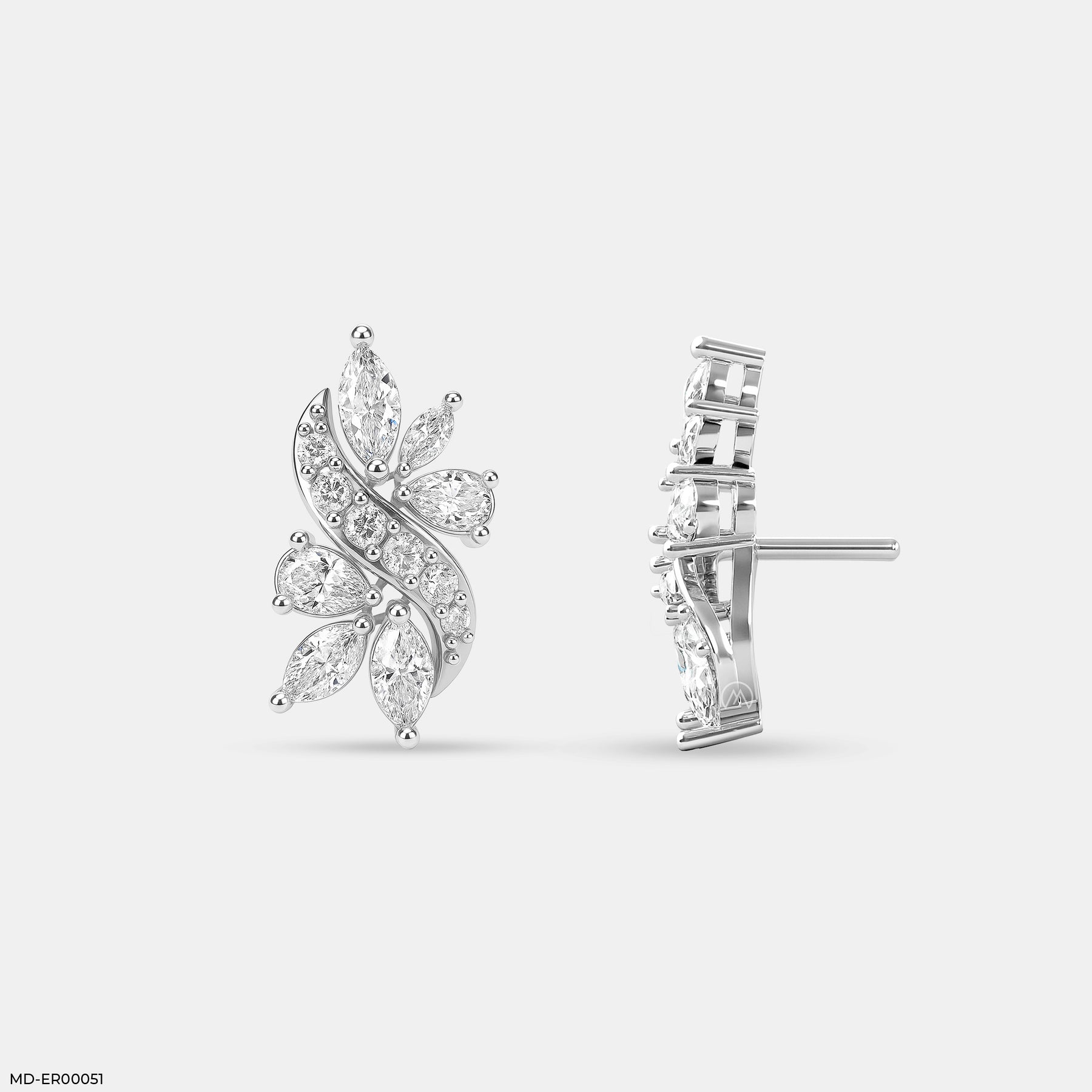 The Marquise Petal Earrings Platinum 950