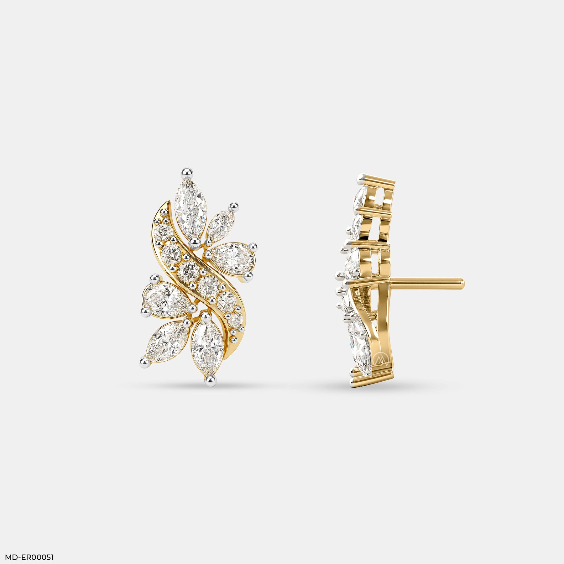 The Marquise Petal Earrings Platinum 950