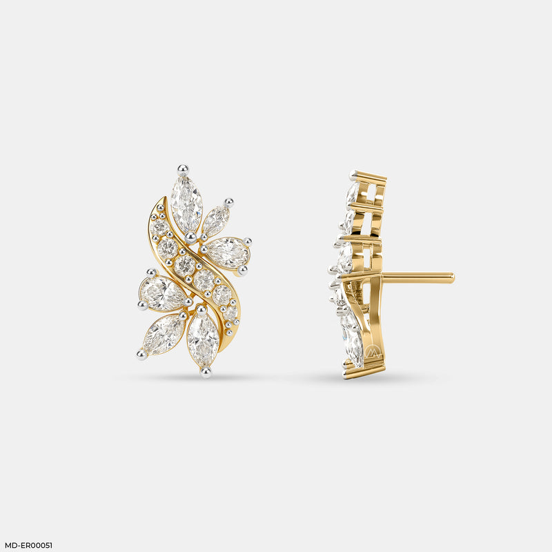 The Marquise Petal Earrings 14K Yellow Gold