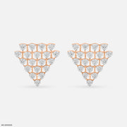 Tiny Triangle Diamond Earrings 18K Rose Gold