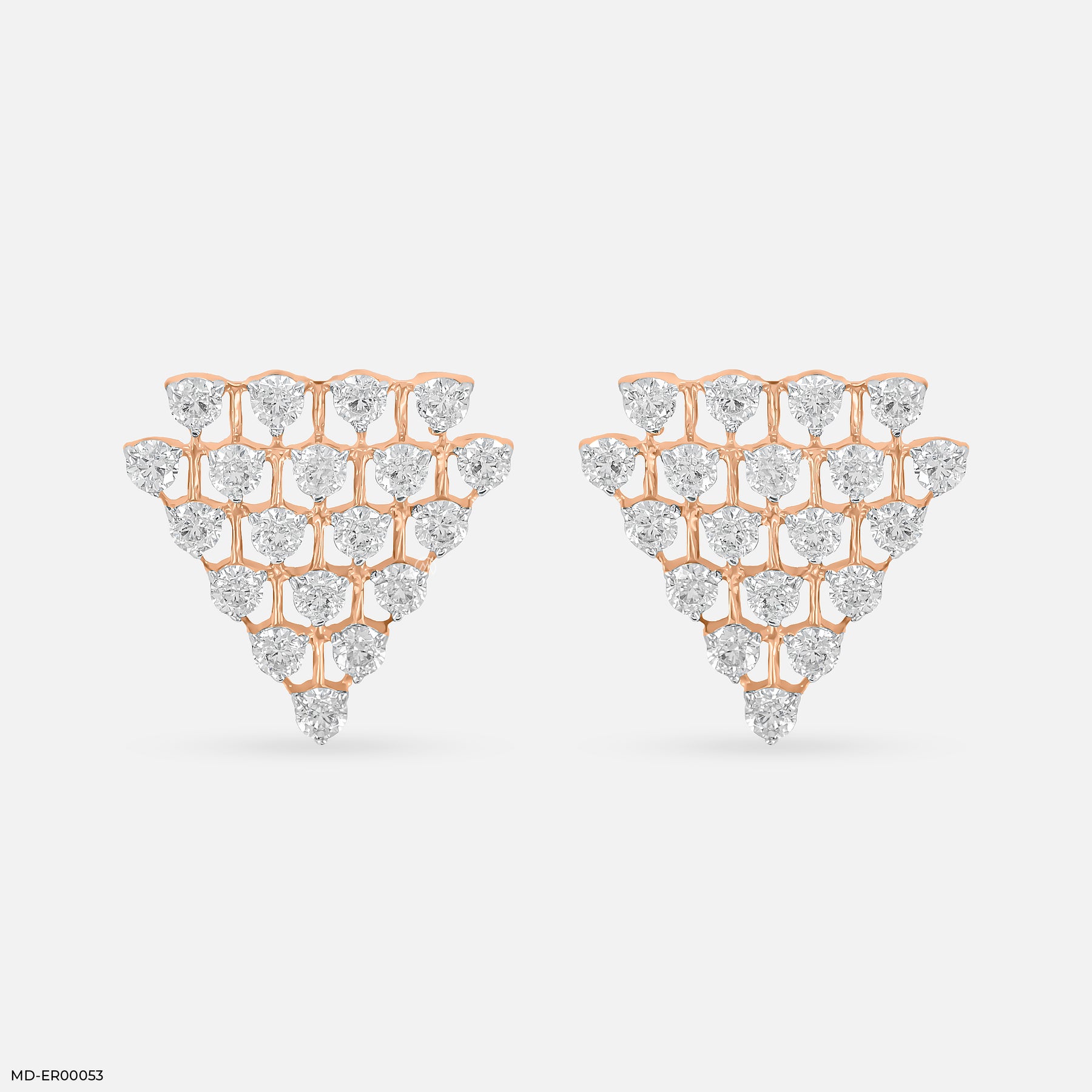 Tiny Triangle Diamond Earrings Platinum 950