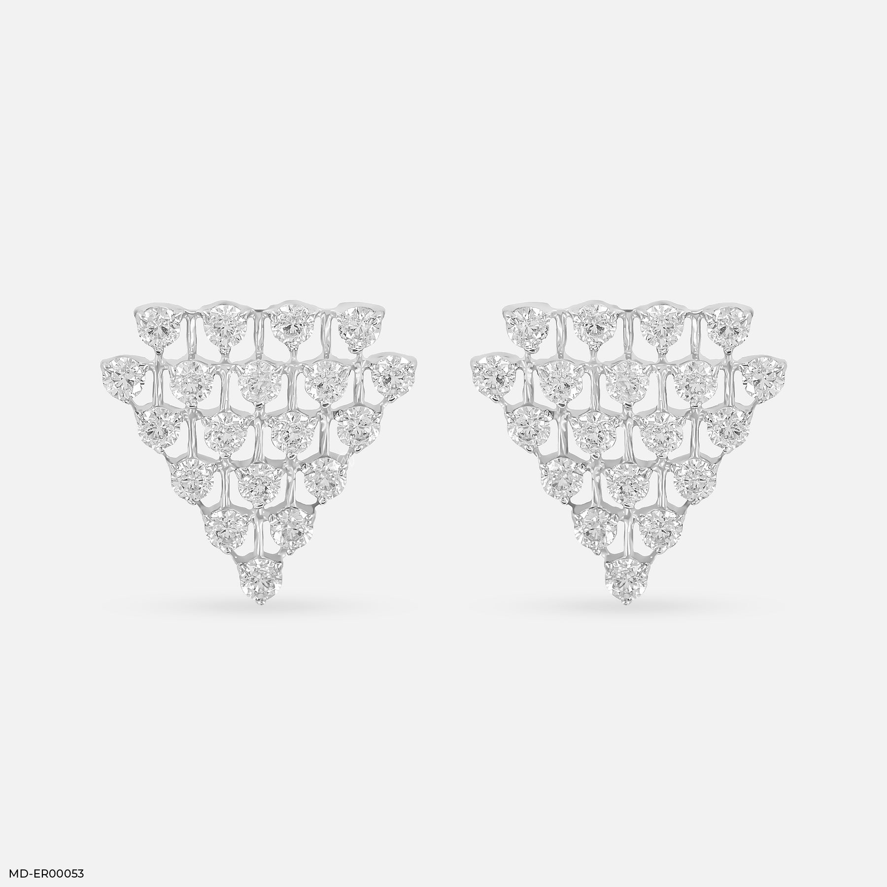 Tiny Triangle Diamond Earrings Platinum 950