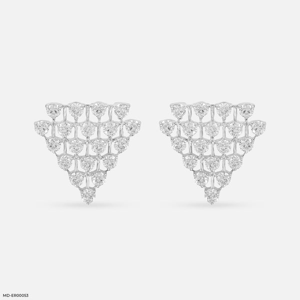 Tiny Triangle Diamond Earrings Platinum 950
