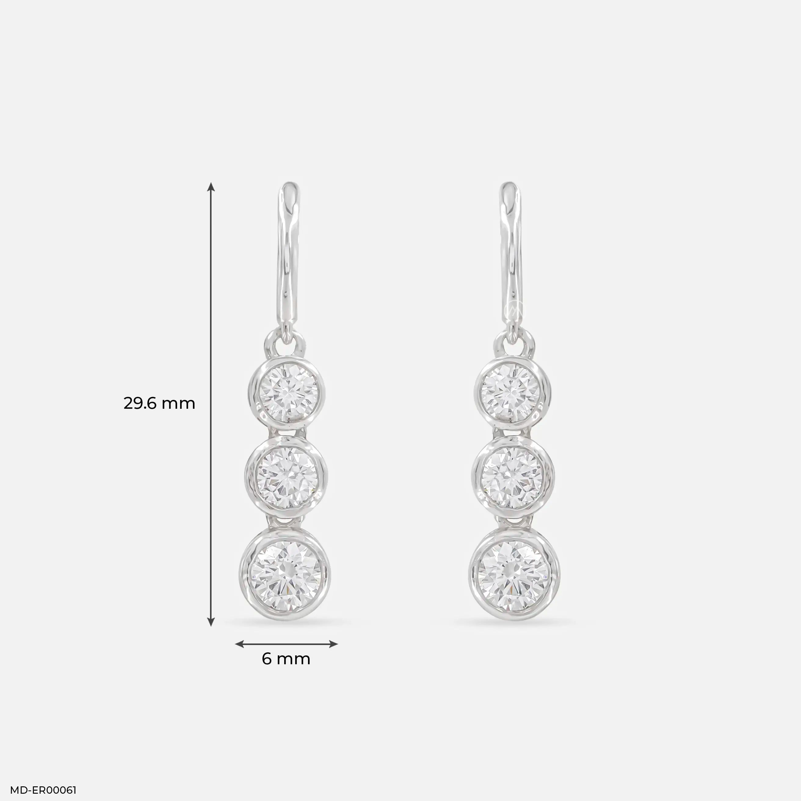 Unity Solitaire Diamod Earrings 14K Rose Gold