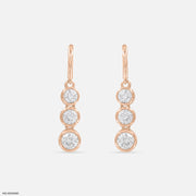 Unity Solitaire Diamod Earrings 14K Rose Gold