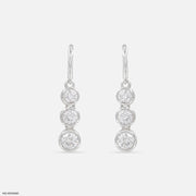 Unity Solitaire Diamod Earrings 14K White Gold