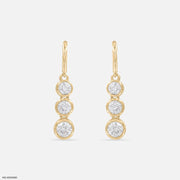 Unity Solitaire Diamod Earrings 14K Yellow Gold