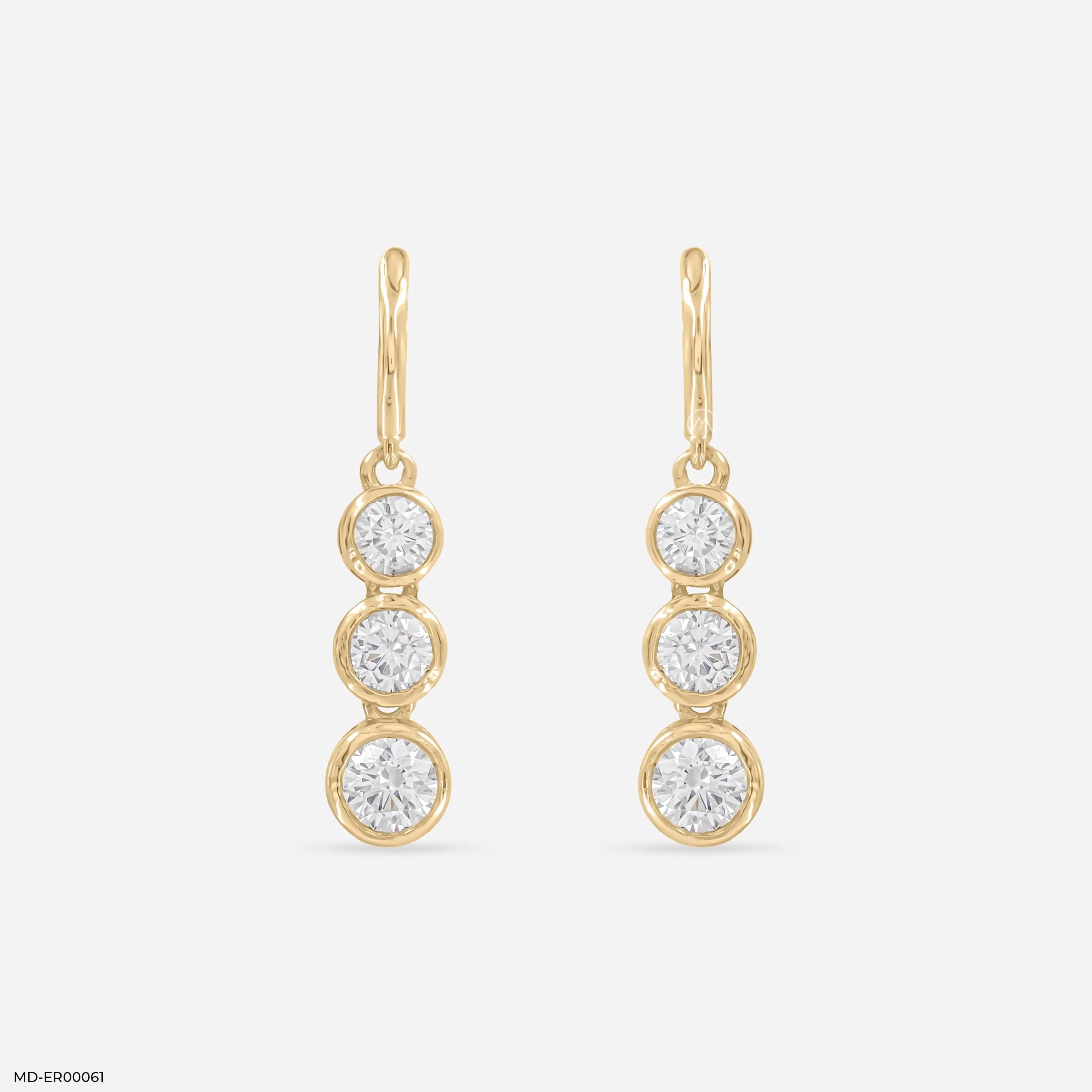 Unity Solitaire Diamod Earrings 14K Rose Gold