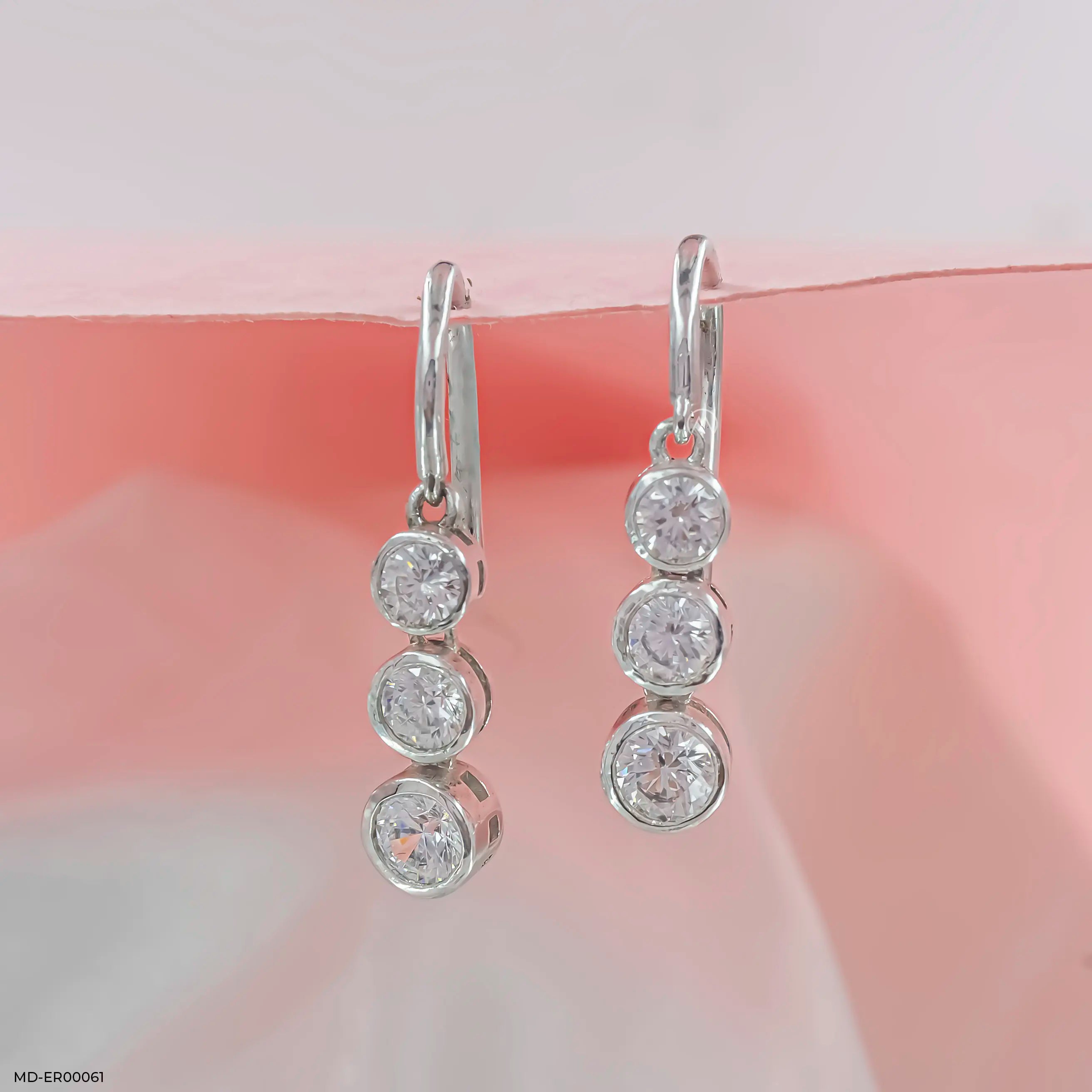 Unity Solitaire Diamod Earrings 14K Rose Gold