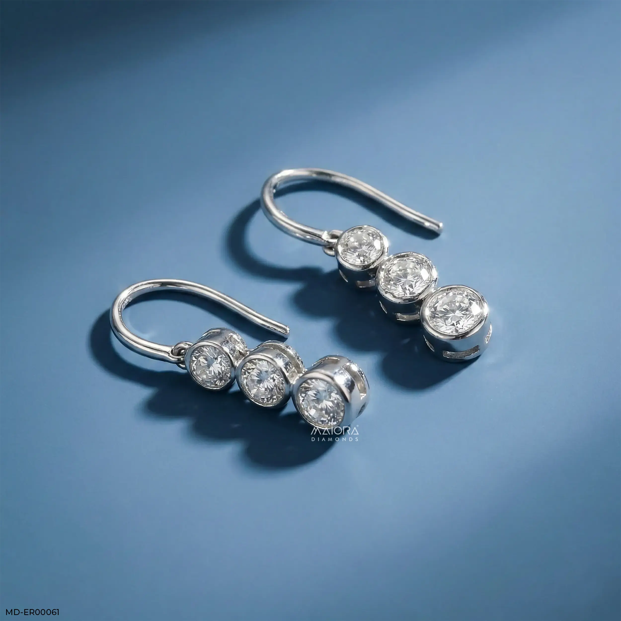 Unity Solitaire Diamod Earrings 14K Rose Gold