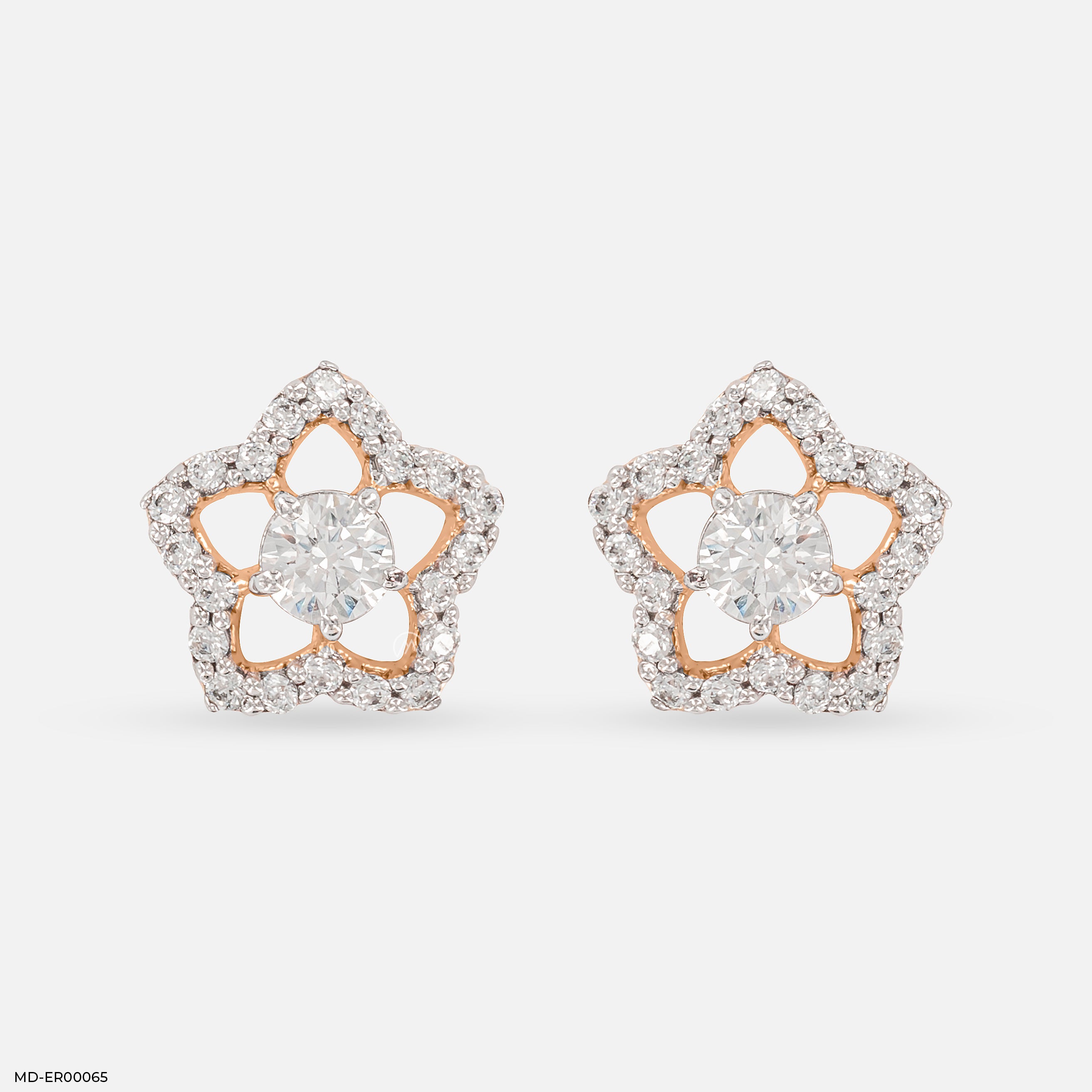 0.25 Carat StarPetal Earrings 14K Rose Gold