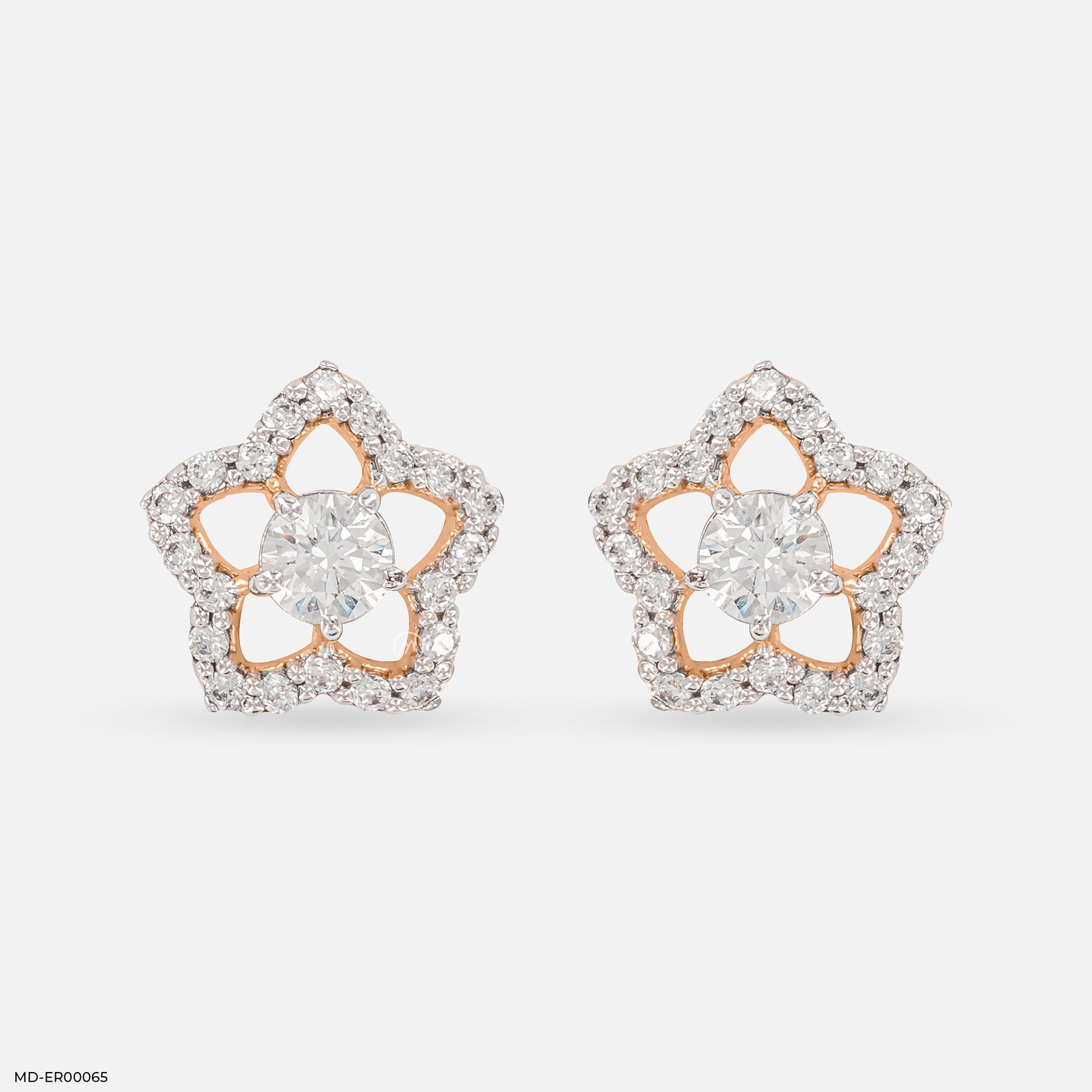 0.25 Carat StarPetal Earrings 14K Yellow Gold