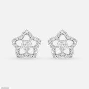0.25 Carat StarPetal Earrings 14K White Gold