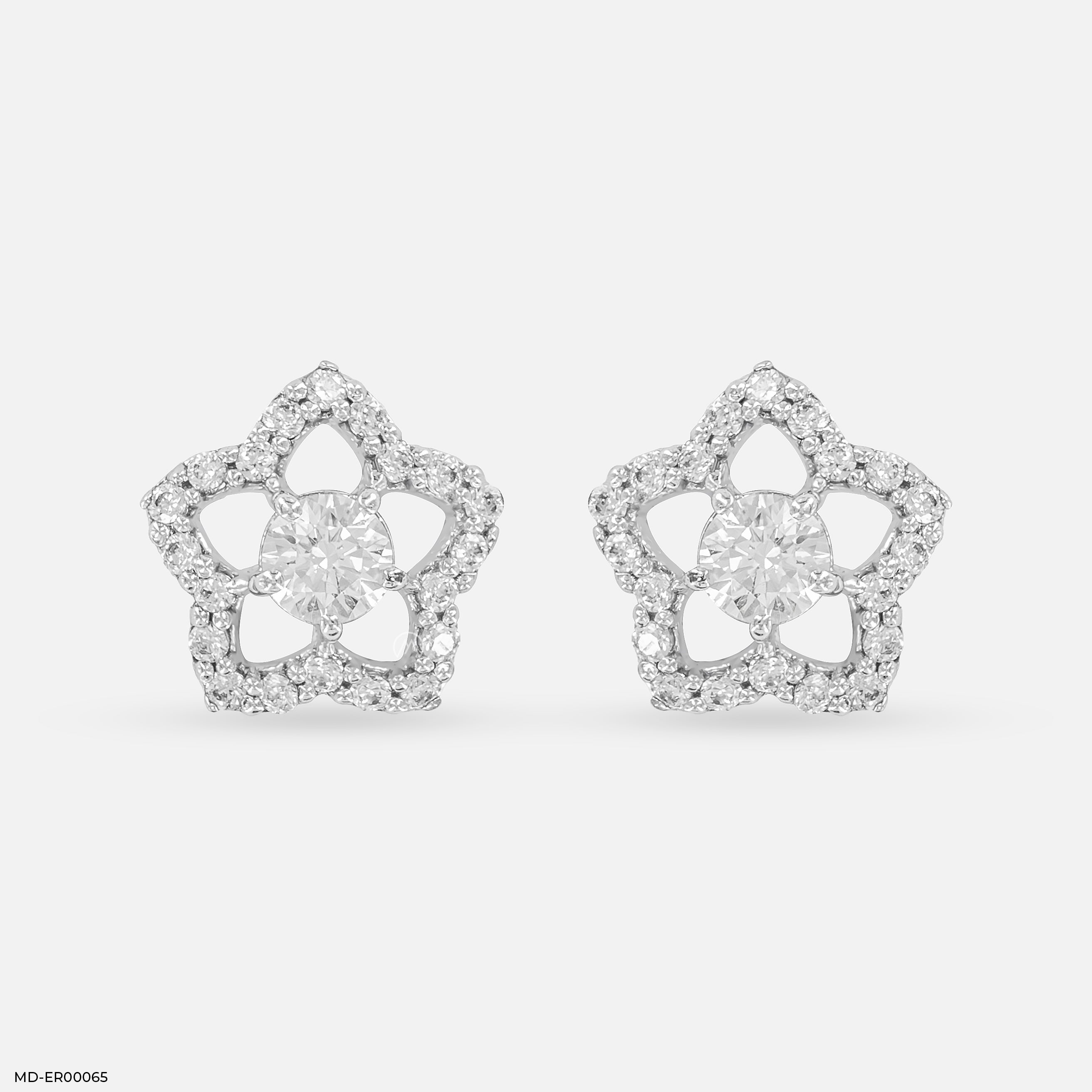 0.25 Carat StarPetal Earrings 14K White Gold