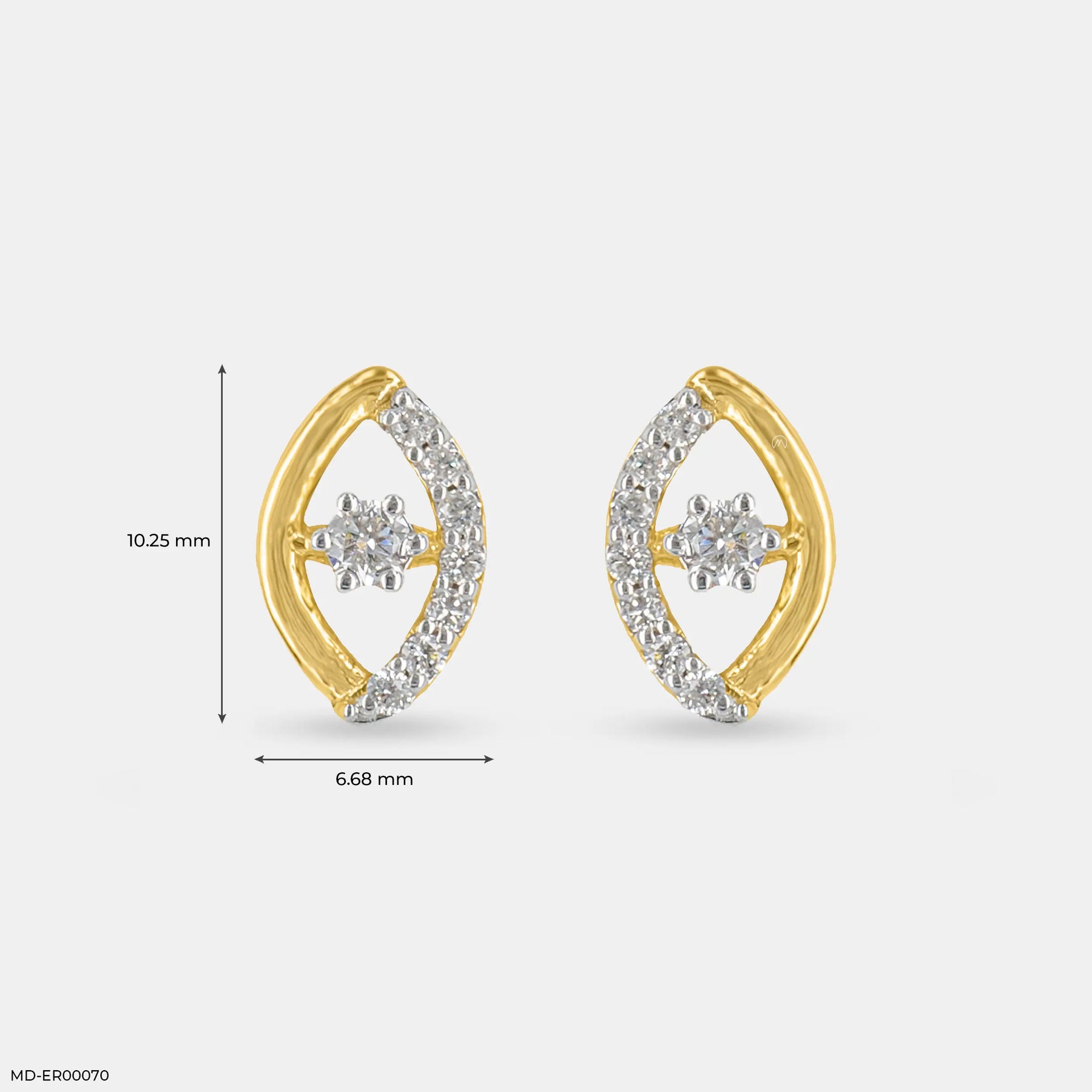 0.25 Carat See Through Me Lab Diamond Earrings 14K Yellow Gold