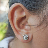 The Diamond Cluster Studs 14K Yellow Gold