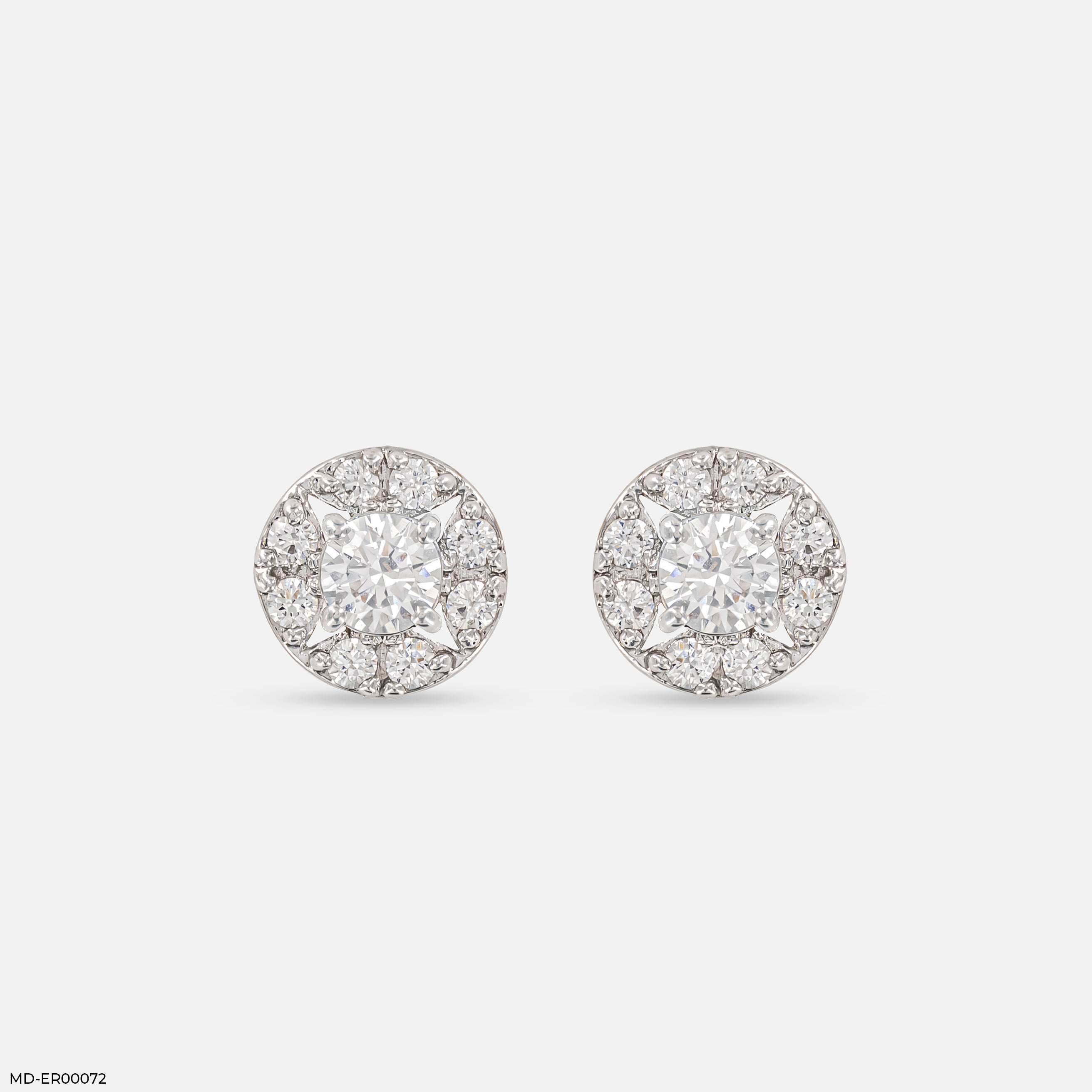 The Diamond Cluster Studs 9K White Gold